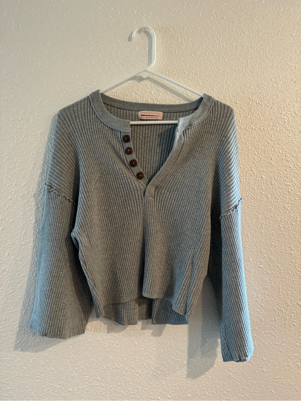 Urban Outfitters Ribbed Button Henley Sweater